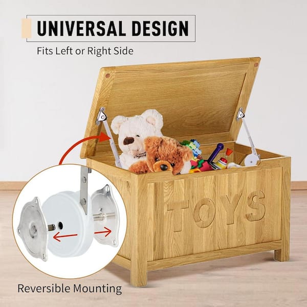 Wudkey 2 Pack Toys Box Hinges Soft Close, Lid Support Chest Hinges