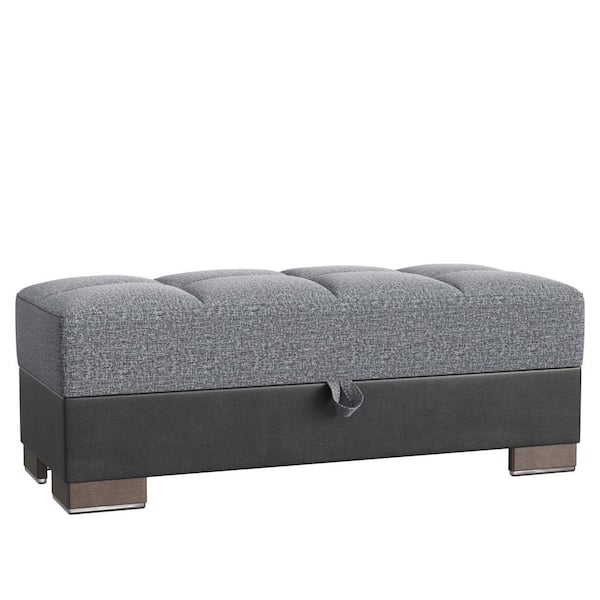 Ottomanson Basics Air Collection Grey/Black Ottoman With Storage