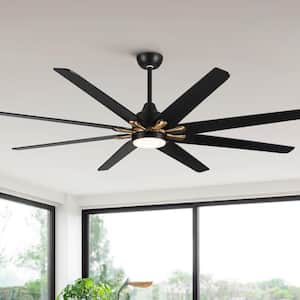 72 in. Modern Integrated LED Indoor Black and Gold Ceiling Fan with Remote Control, Reversible Motor, Included Downrod