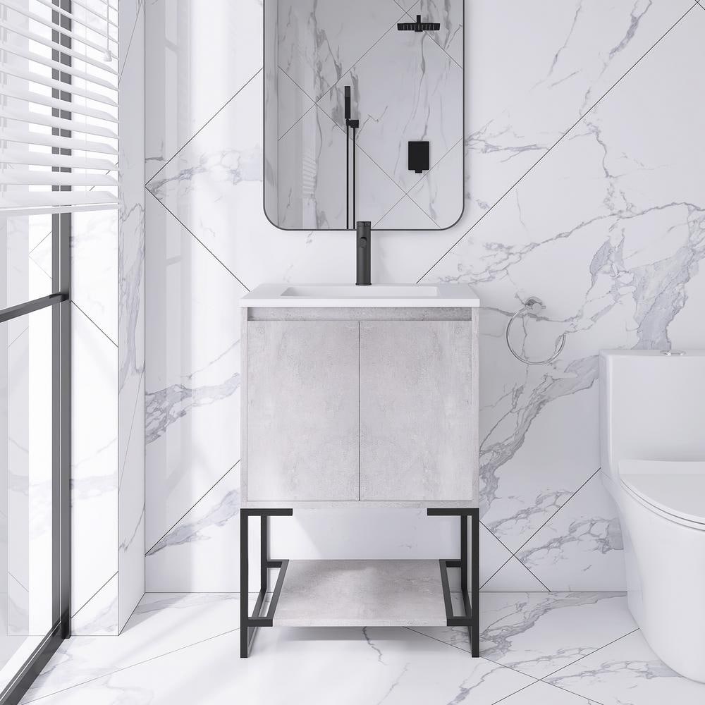 Allen 24 in. W x 19 in. D x 33.5 in. H Freestanding Bathroom Vanity in Ceme