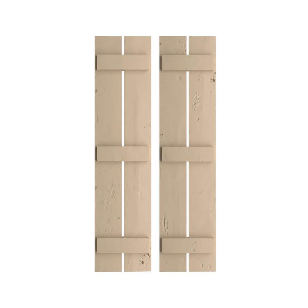 11.5 in. x 72 in. Timberthane Polyurethane 2-Board Spaced Board-n-Batten Knotty Pine Faux Wood Shutters Pair price history on PriceWatchPro