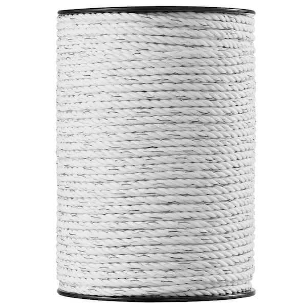 VEVOR Electric Fence Wire, 656 ft. 200 M Portable Polypier, 1/4 in. Dia 6 Stainless Steel Strands for Reliable Conductivity
