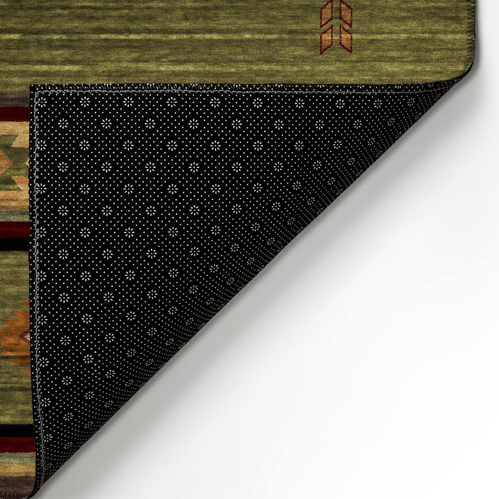 Sonora Green Southwestern Washable 10' x 14' Rug