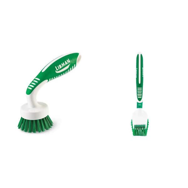 Curved Kitchen Scrub Brush and Big Job Kitchen Dishwashing Scrub Brush Combo