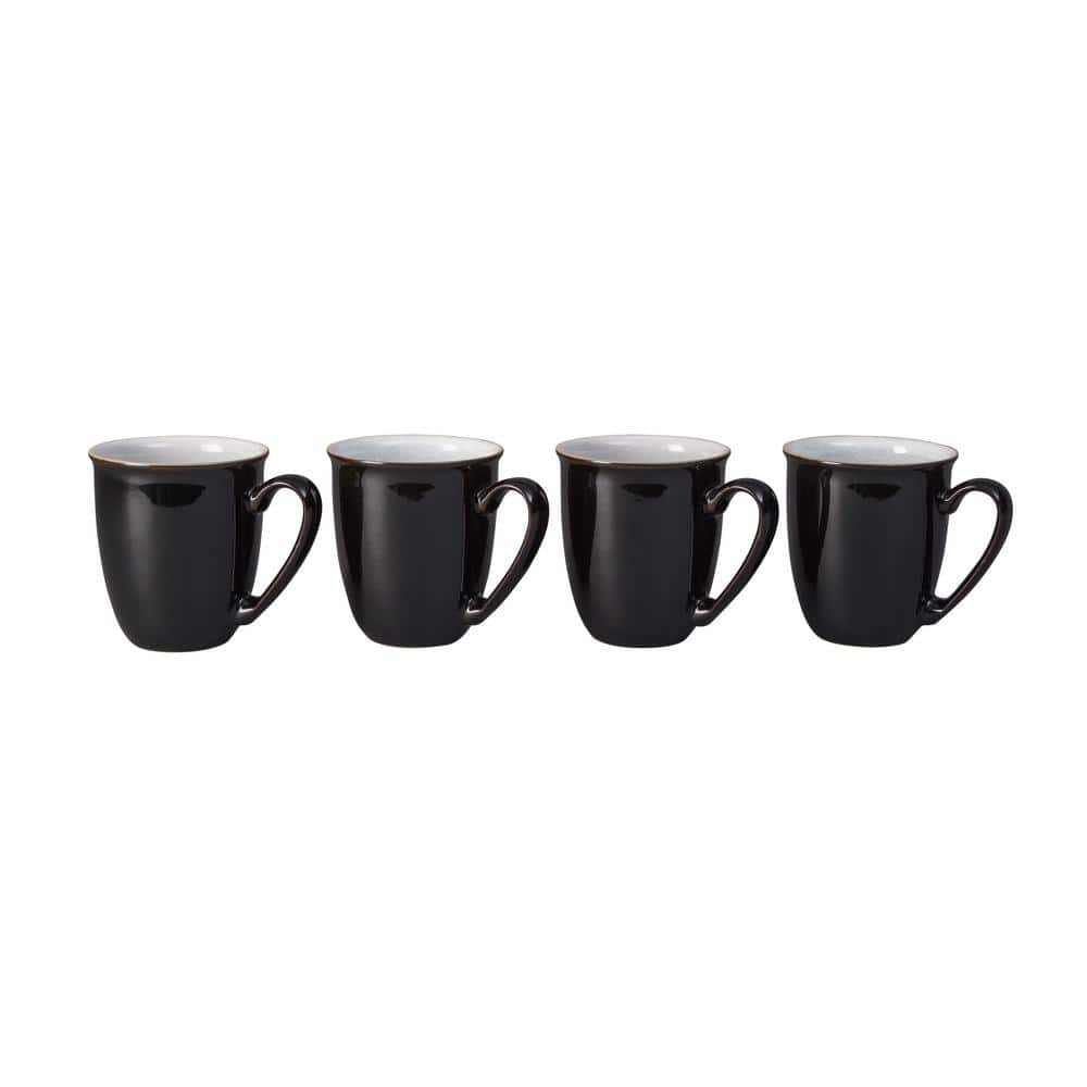 Denby Stoneware Elements Black Set of 4 11.15 oz. Mugs ELBL-116/4 - The  Home Depot