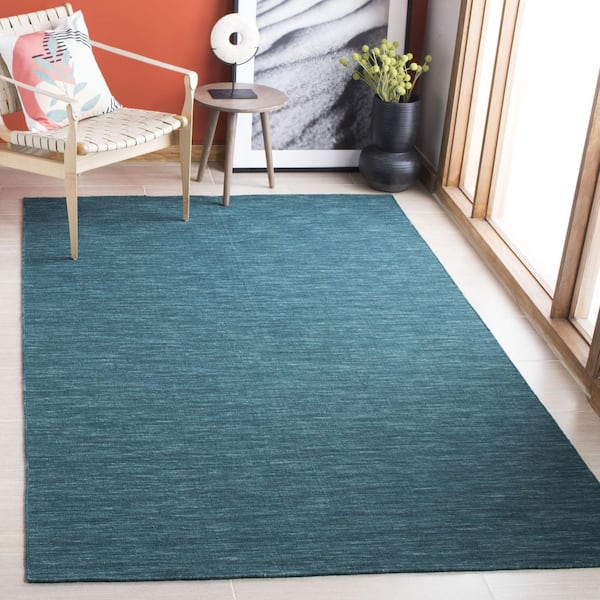 Kilim Dark Green 8 ft. x 10 ft. Solid Color Area Rug