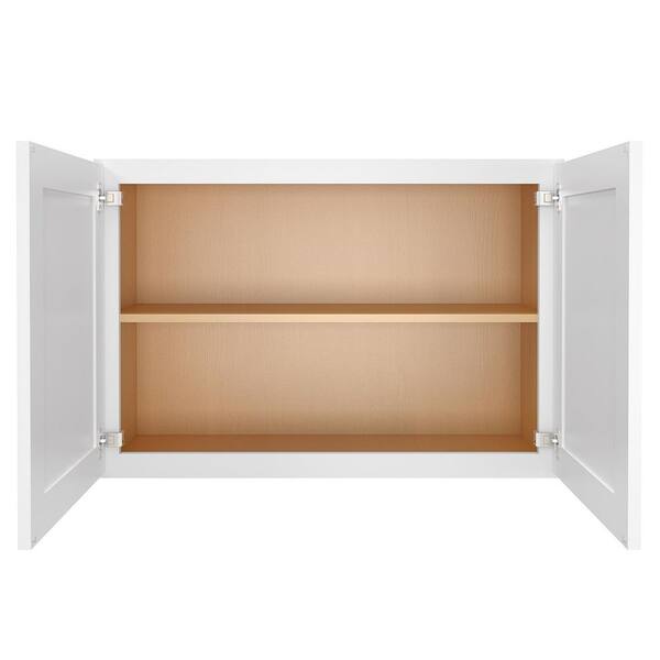HOMEIBRO 36 in. W x 12 in. D x 24 in. H in Shaker White Plywood Ready to Assemble Wall Cabinet 2-Doors 1-Shelf Kitchen Cabinet