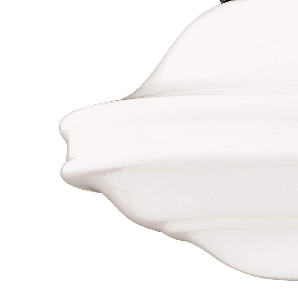 Huntley Oil Rubbed Bronze Pendant with White Glass Shade