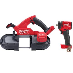 M18 FUEL 18-Volt Lithium-Ion Brushless Cordless Compact Bandsaw with M18 FUEL Compact 3/8 in. Impact Wrench