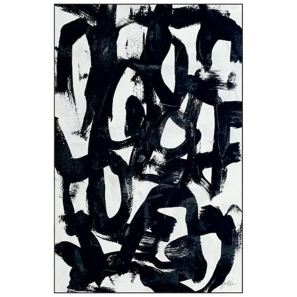 Black 5' x 8' Graffiti Tangle I Washable Abstract Art Area Rug Power-loomed Heavenly Softness with Non-Slipping Backing