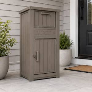EFU 65 Gal. Medium Black Resin Deck Box Outdoor Package Drop Box
