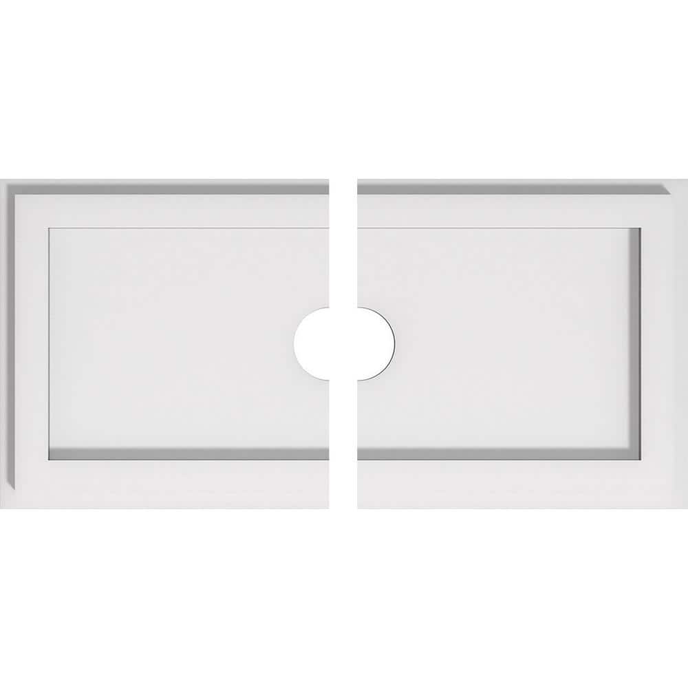 18" White PVC Contemporary Two-Piece Ceiling Medallion