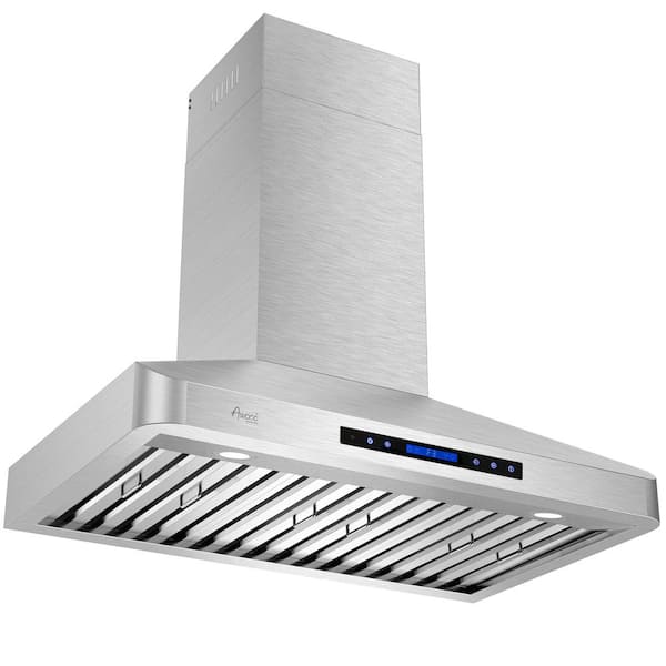 30 in. 700 CFM Wall Mount Ducted Range Hood Silver in Stainless Steel Touch Control 3-Speed Stove Vent