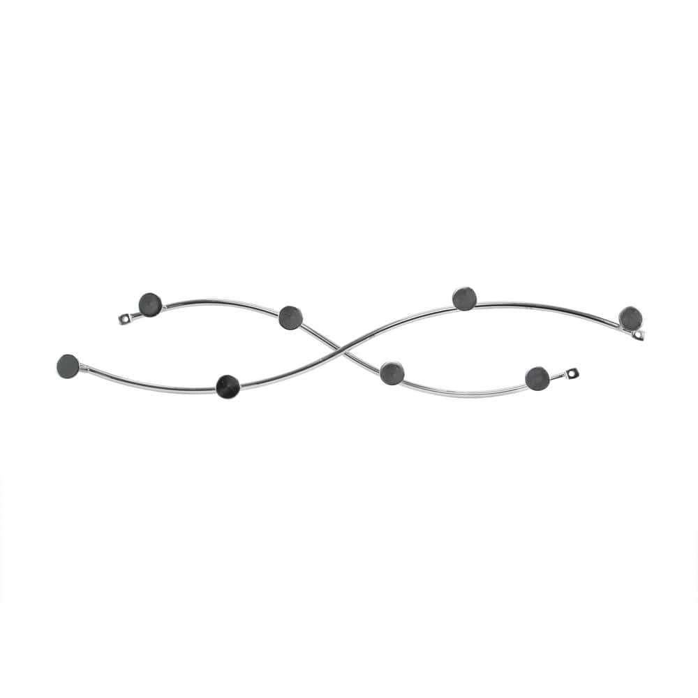 Chrome Steel Wall-Mount 8-Hook Rack with Shelf