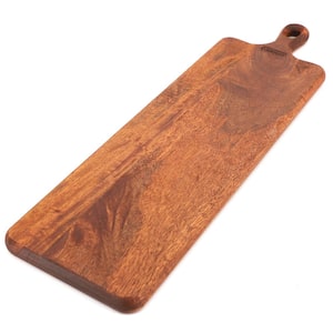 Westhaven 21.8 in. Acacia Wood Paddle Serving Board in Dark Brown