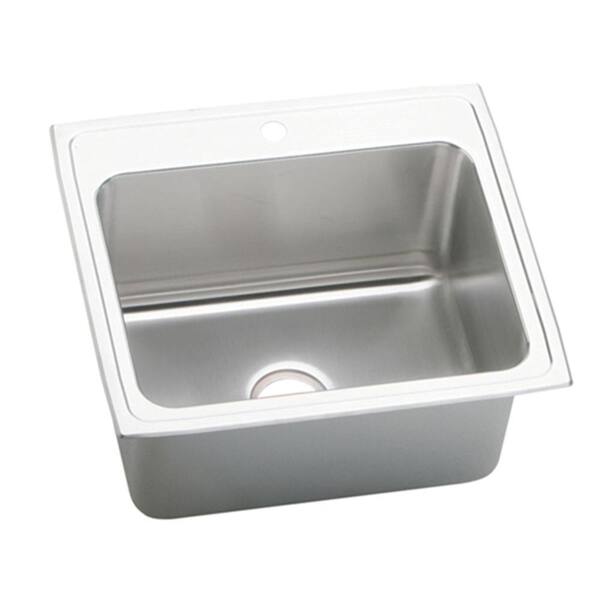 Elkay Lustertone Drop-In Stainless Steel 25 in.x22 in.x10.125 in. 1-Hole Single Bowl Kitchen Sink-DISCONTINUED