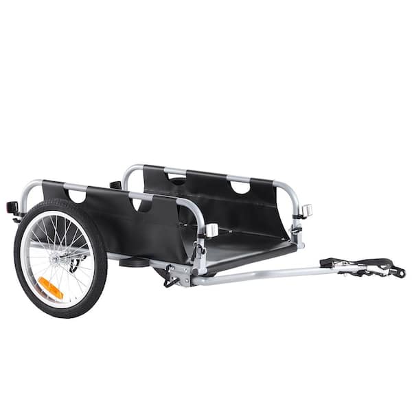 Bike Cargo Trailer 100 lbs. 3.06 cu. ft. Metal Garden Cart with 16 in. Wheels Fits 22 in. - 28 in. Bike Wheels