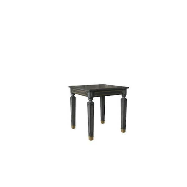 Benjara 24 in. Gray Square Wood End Table with Tapered Legs
