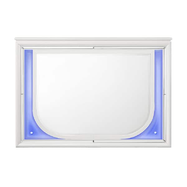Acme Furniture Tarian 1.34 in. W x 35.63 in. H Wood Frame Pearl White Dresser Mirror