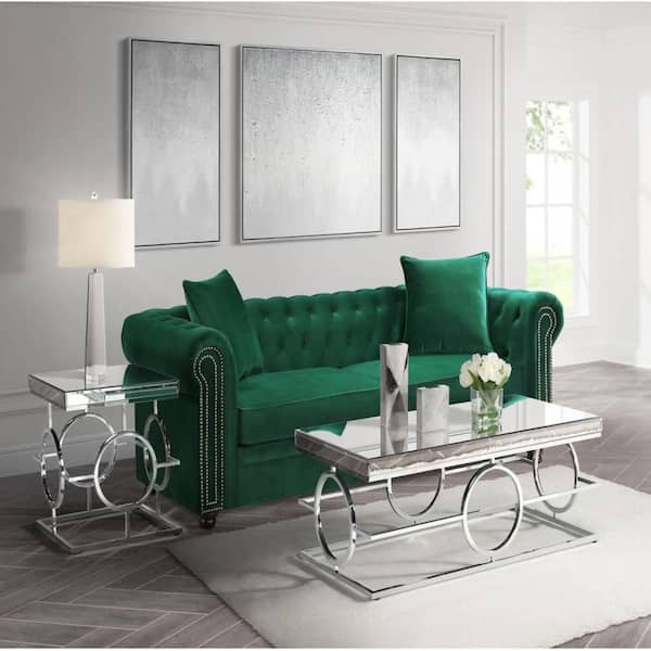 16.5 in. White Finish Rectangle Wood End Table