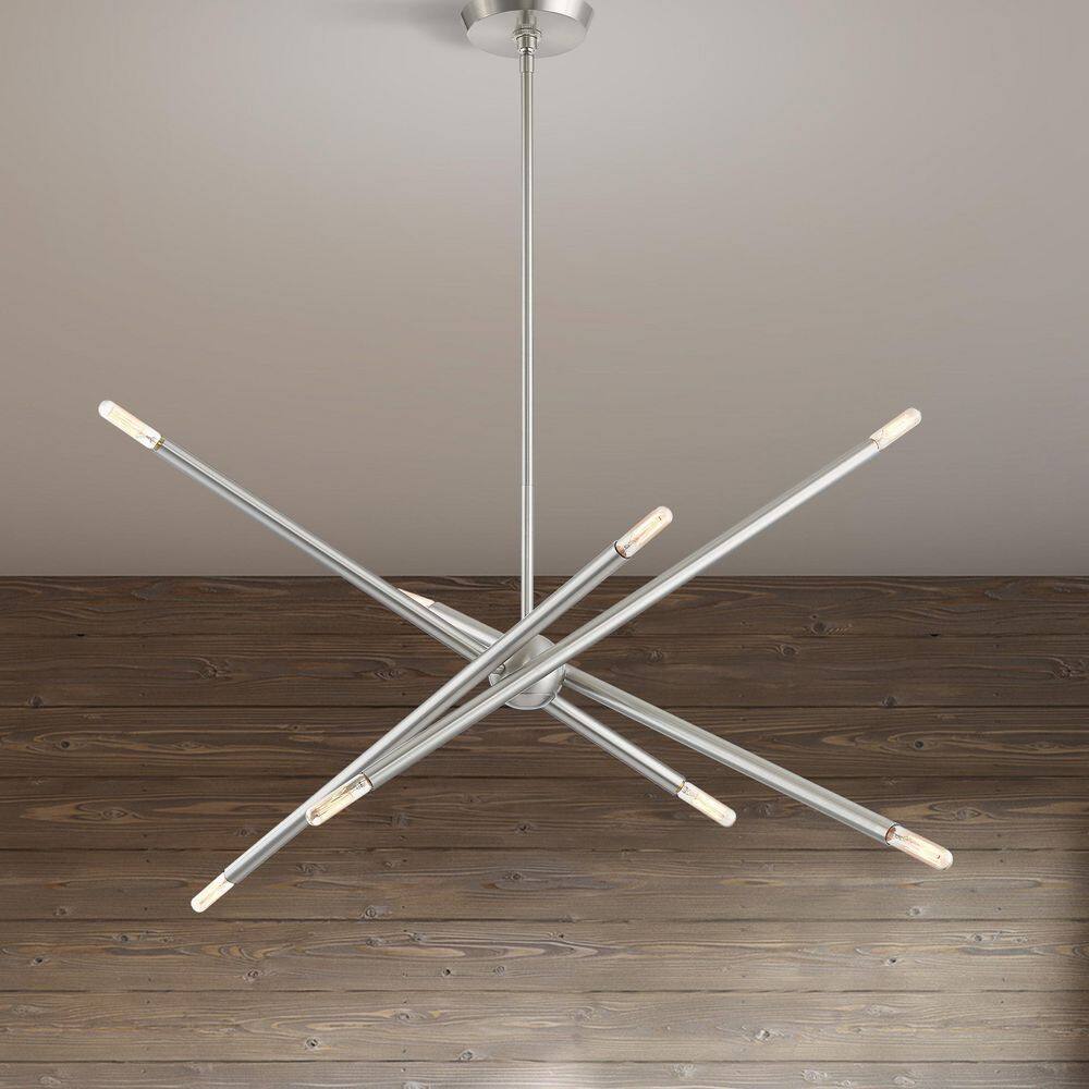 Soho Asymmetrical 8-Light Brushed Nickel Sputnik Chandelier