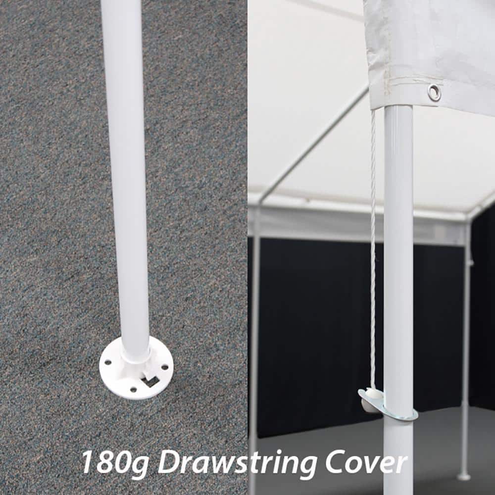 Extra Long White Fabric Canopy with Metal Frame