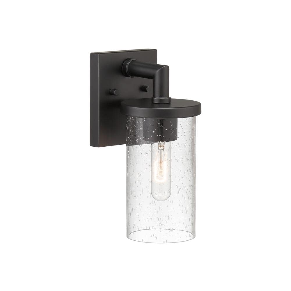 Otto Matte Black Transitional Outdoor Wall Lantern