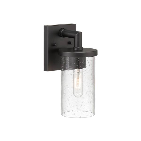 Designers Fountain - Otto 1-Light Matte Black Outdoor Line Voltage Hardwired Porch Light Wall Sconce with No Bulbs Included