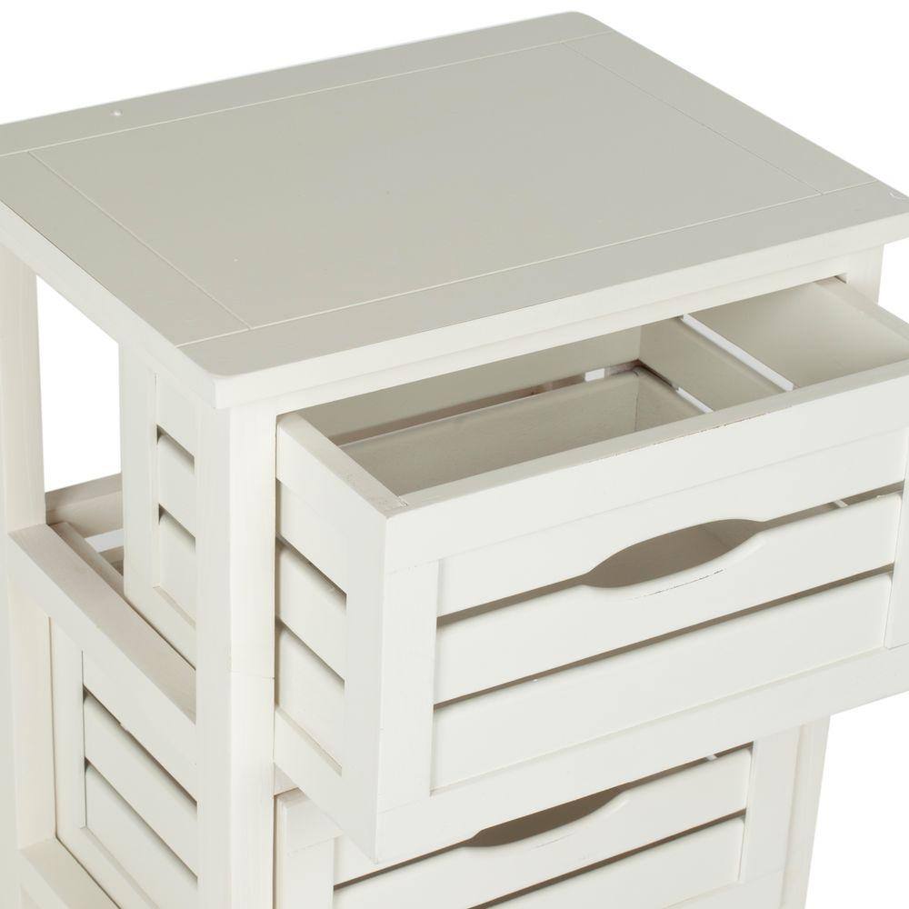 Samara Distressed Cream Pine Wood 3-Drawer Night Table