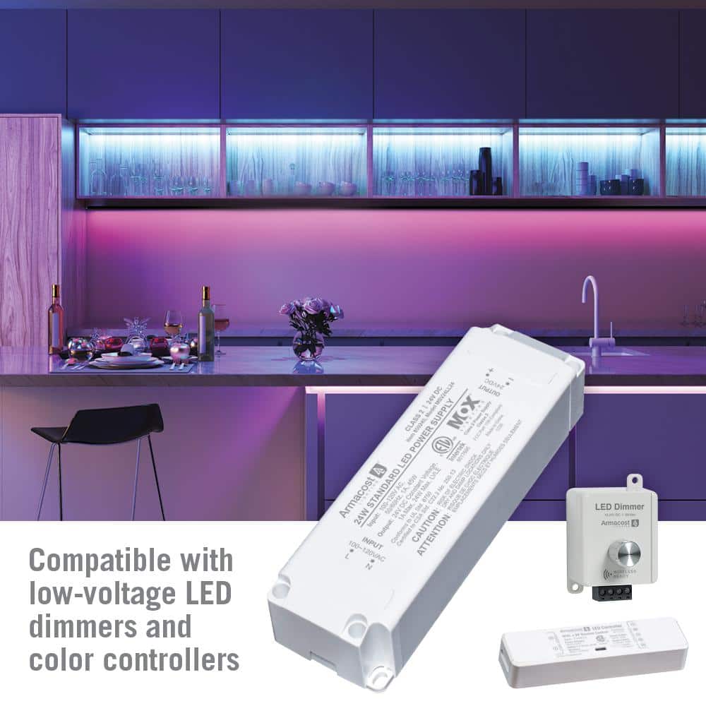 Compact White 24V LED Power Supply Transformer