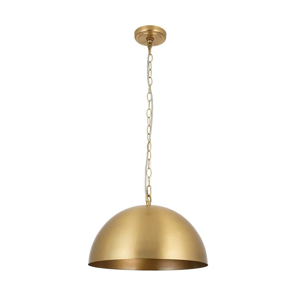 PCover 1-Light 15.7 in. W Mid-Century Modern Brushed Brass Dome Pendant Light for Dining Table and Kitchen Island price history on PriceWatchPro