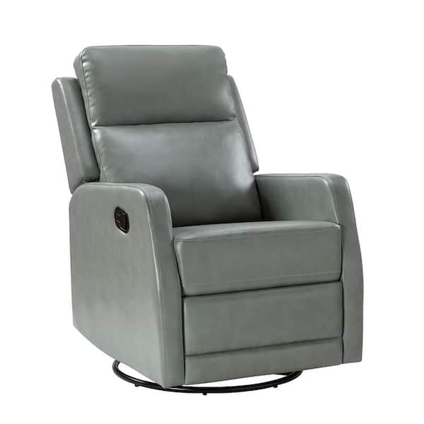JAYDEN CREATION Coral Classic Sage Upholstered Rocker Wingback Swivel Recliner with Metal Base