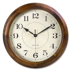 Wall Clock Wood 14 Inch Silent Wall Clock Large Decorative Battery Operated Non Ticking Analog Retro Clock