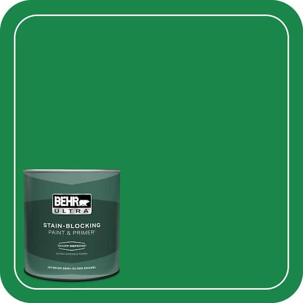 BEHR ULTRA 1 qt. #460B-6 Chlorophyll Extra Durable Semi-Gloss Enamel Interior Paint & Primer