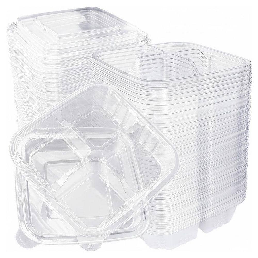 Anqtovp Plastic 4-Compartment Meal Prep Lunch Containers with Lids