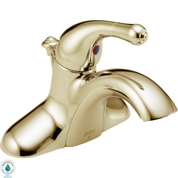 Unbranded Innovations 4 in. Metal Lever 1-Handle Mid-Arc Bathroom Faucet in Polished Brass-DISCONTINUED