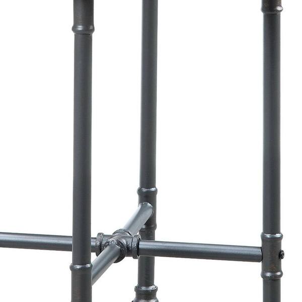 HomeRoots Valerie 22 in. Clear Glass/S/Y Gray Finish Round Glass End