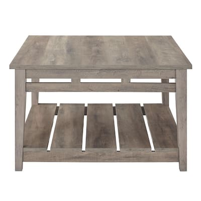 Gray Coffee Tables Accent, Sargent Oak White Washed Gray Coffee Table