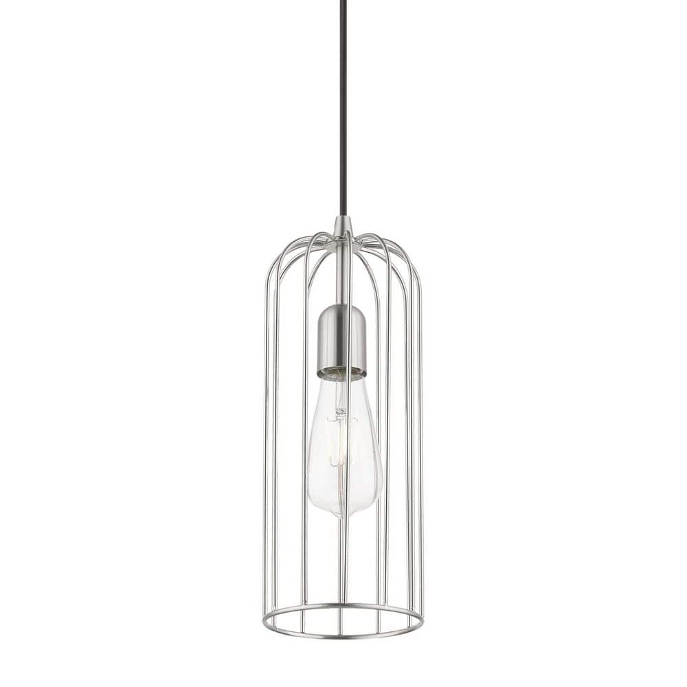 Glenbrook Brushed Nickel Mini Pendant with Open Cage Design