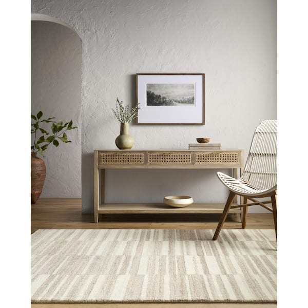 Max Brown Modern Striped 8 ft. x 12 ft. Area Rug