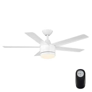 Merwry 48 in. Integrated LED Indoor White Ceiling Fan with Light Kit and Remote Control