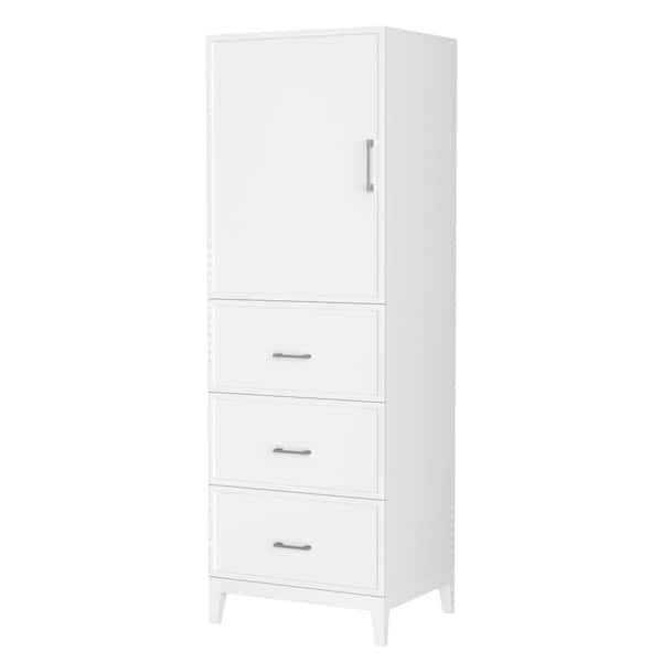 Elan 23.75 in. W x 20 in. D 71.25 in. H White Freestanding Linen Cabinet with Hardware in White