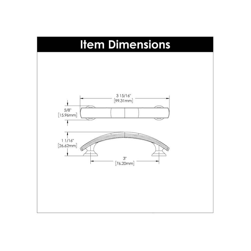 Satin Nickel 3" Modern Farmhouse Cabinet Pulls with Mounting Hardware