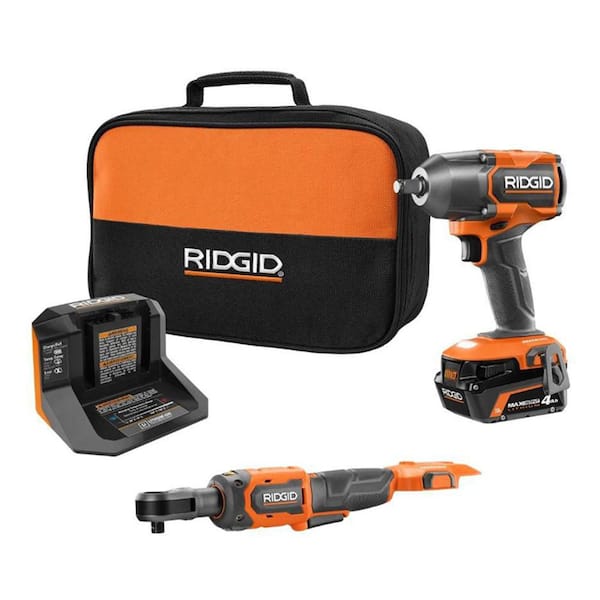 18V Brushless Cordless 2-Tool Combo Kit w/ 1/2 in. Impact Wrench, 3/8 in. Ratchet, 4.0 Ah MAX Output Battery and Charger