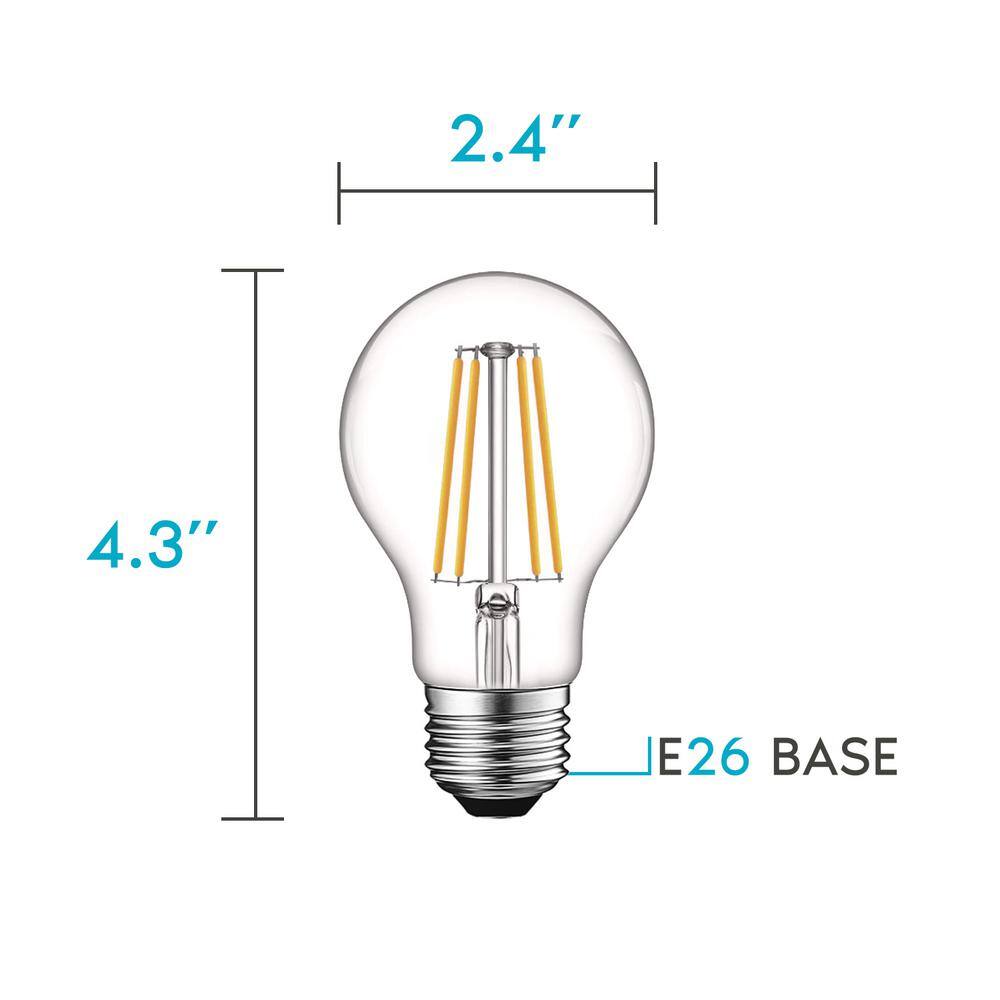 Soft White Dimmable Edison A19 LED Light Bulbs, 6-Pack