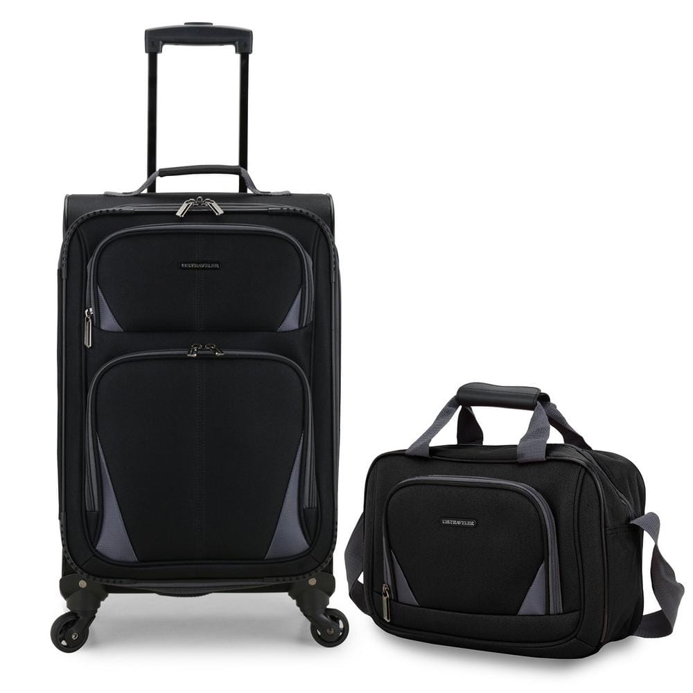 U.S. Traveler Forza Black Softside Rolling Suitcase Luggage Set (2 ...