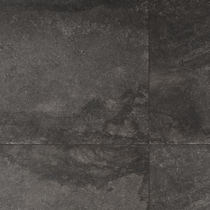 Dominion Charcoal Black 23.62 in. x 47.24 in. Matte Limestone Look Porcelain Floor and Wall Tile (15.49 sq. ft./Case)