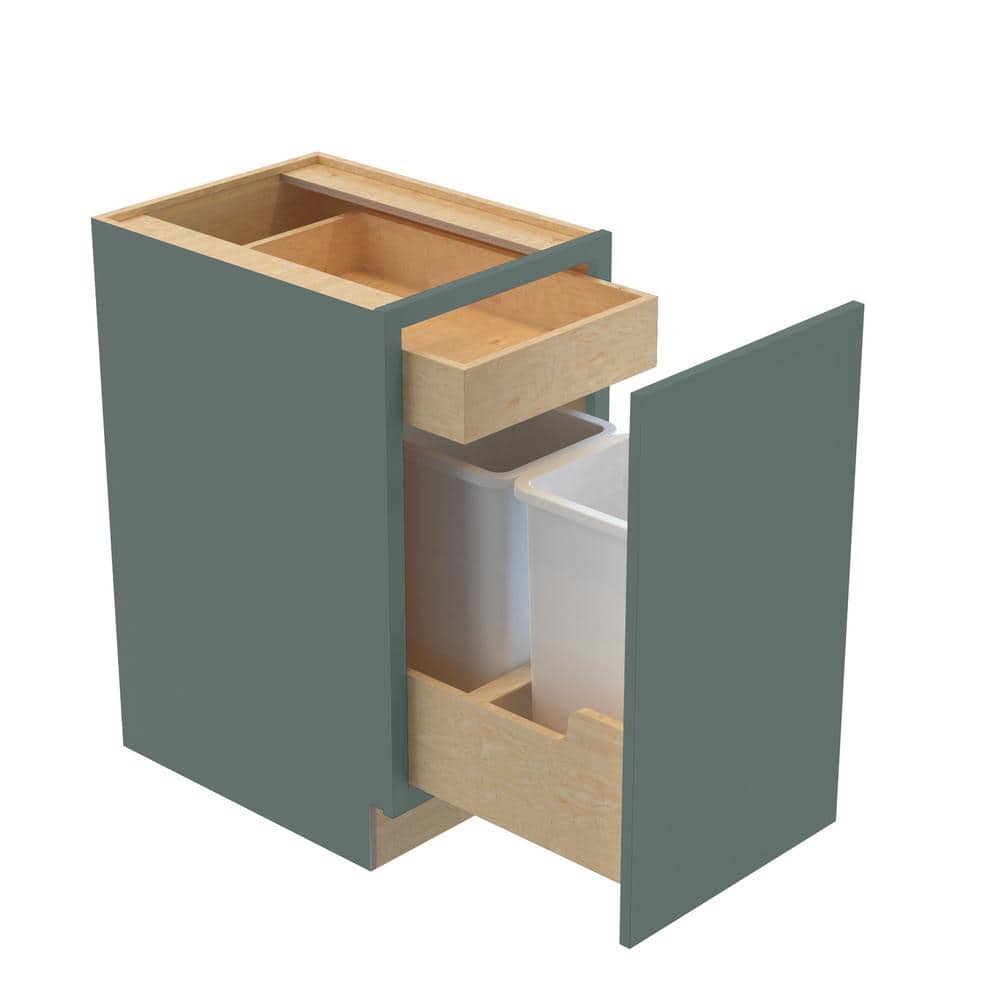 Hargrove 21 in. W x 24 in. D x 34.5 in. H Assembled Plywood Trash Can Kitch
