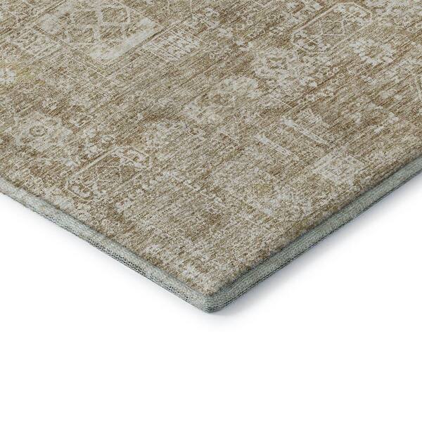 Mayfield Premium Machine Washable Indoor/Outdoor Geometric AMF637 Beige 1 ft. 8 in. x 2 ft. 6 in. Area Rug
