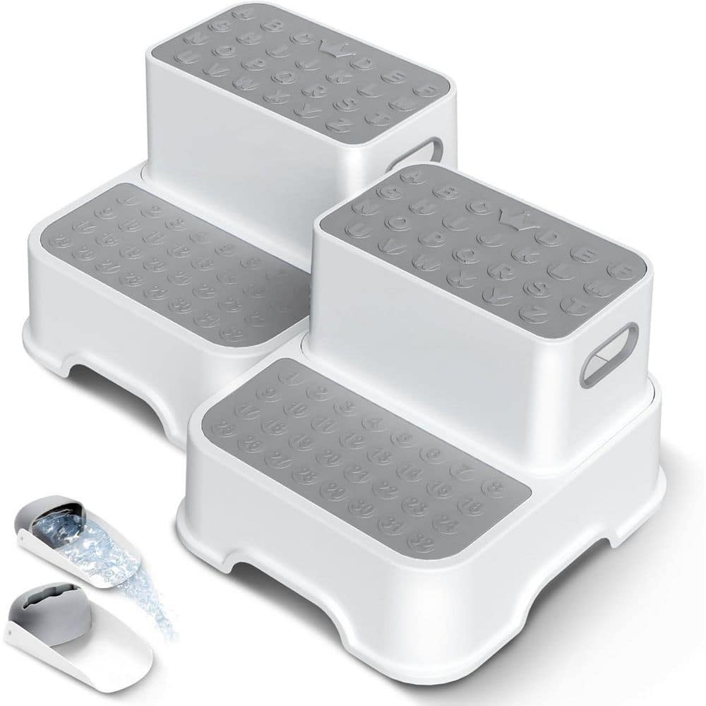 1 ft. Reach 2-Step Stools for Kids No-Slip Bathroom Sink Potty Training Stool Double-Layer Design, 2-Pack price history on PriceWatchPro